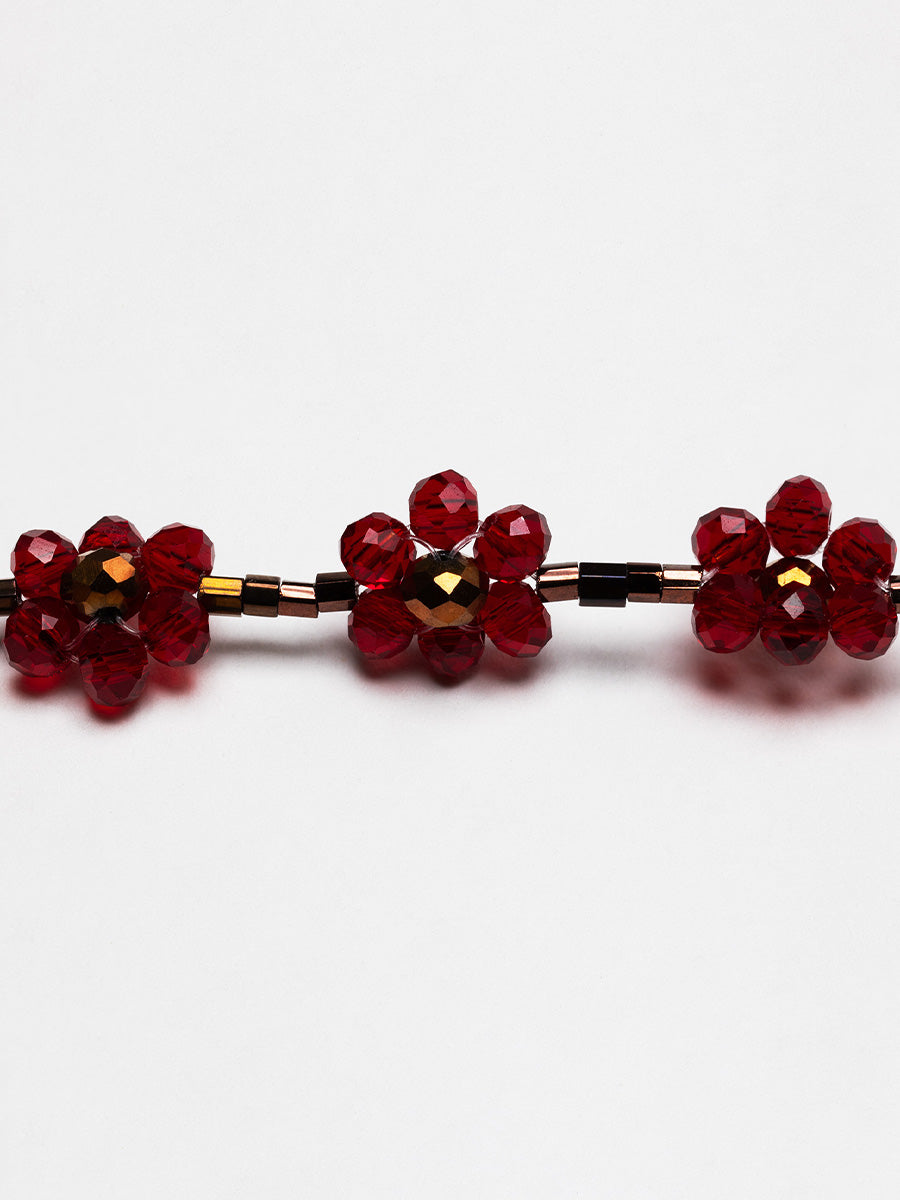 Burgundy Flower Eyewear Chain