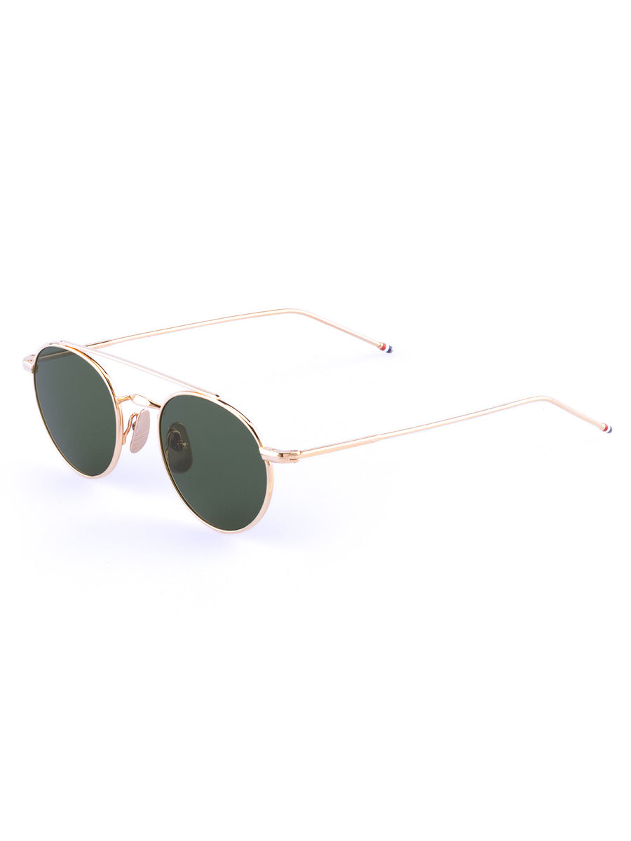 101A-711 12K Gold Plated Round Sunglasses