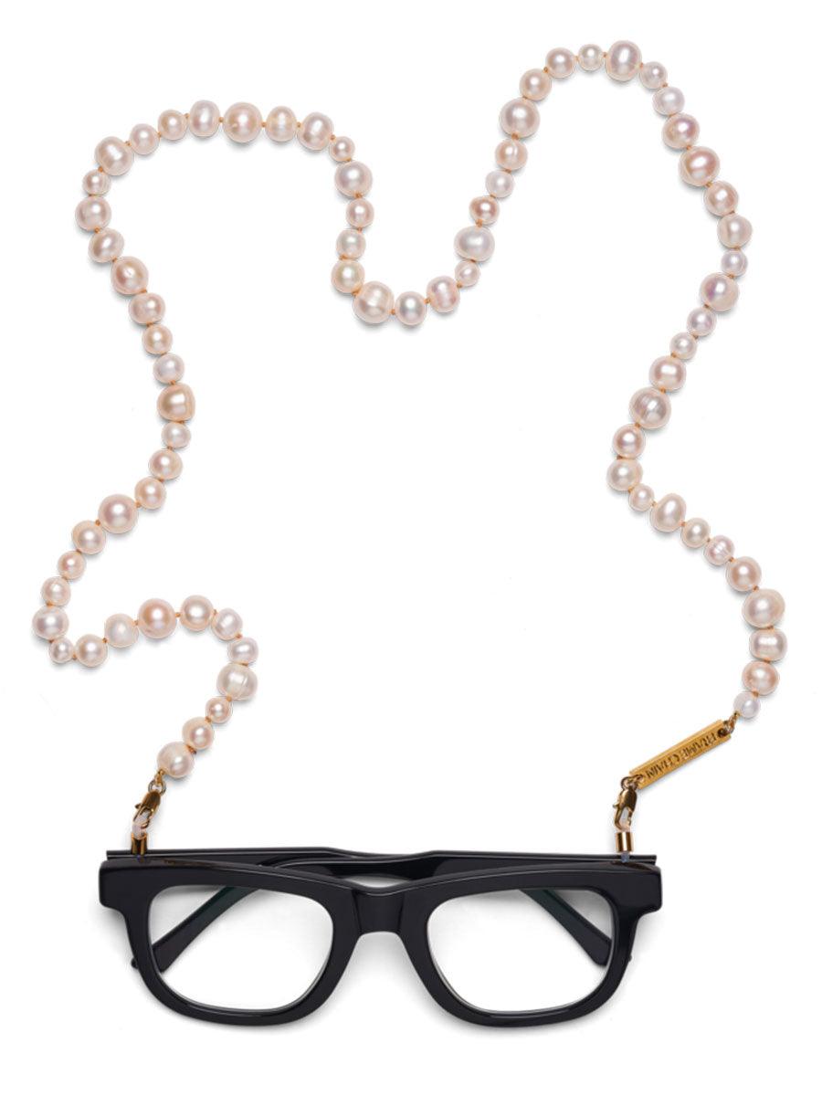 PEARLY QUEEN glasses chain in Yellow Gold - sunglasscurator